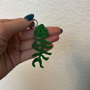 Fish skeleton keychain